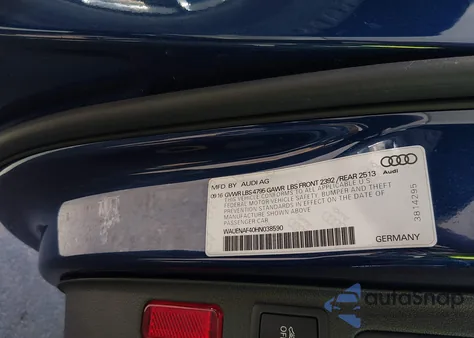 2017 Audi A4 2.0T Premium z USA, uszkodzony, nr VIN WAUENAF40HN038590